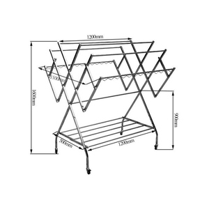 Nuevo diseño de tendedero plegable de acero inoxidable para interiores y exteriores con ruedas y opciones de personalización. - Product Image 5