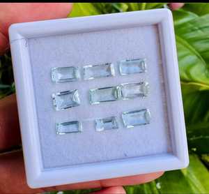 พลอยอะความารีนทรงบาแกตต์สีน้ำเงินธรรมชาติ จำนวนมาก สำหรับทำเครื่องประดับ ความใสสูง - Product Image 4