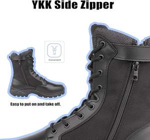 Bottes tactiques durables pour hommes – Confortables, légères, respirantes, avec fermeture éclair latérale, pour l'extérieur et le travail - Product Image 2