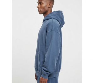 Sweat-shirt à capuche pour homme OEM vintage délavé à l'acide 100% coton, coupe oversize, style streetwear, épaules tombantes, épais et uni - Product Image 5