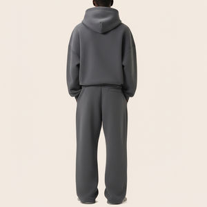 Ensemble 2 pièces streetwear unisexe poids moyen, logo brodé, 100% coton, sérigraphié, vente en gros fabricant OEM - Product Image 6