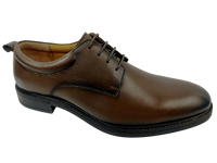 Dlords Christofer – Chaussures Richelieu marron en cuir véritable pour homme, à bout pointu, à lacets, respirantes, doublure en peluche, logo embossé, pour le bureau et la carrière