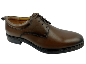 Dlords Christofer – Chaussures Richelieu marron en cuir véritable pour homme, à bout pointu, à lacets, respirantes, doublure en peluche, logo embossé, pour le bureau et la carrière - Product Image 1
