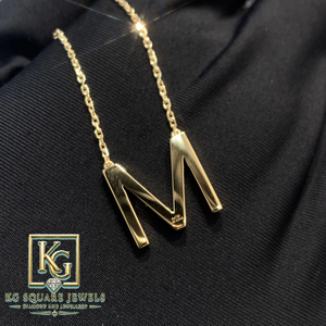 Collar con Colgante de Letra M en Oro, con Microincrustaciones de Diamantes de Laboratorio, Cadena con Inicial, Joyería para Regalo o Fiesta - Product Image 3