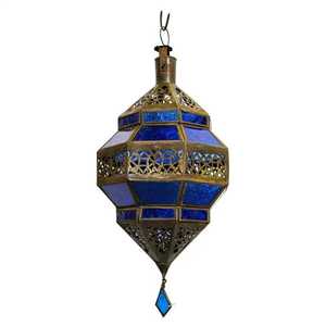 Antique Gold Moroccan Candle <b>Lantern</b> Lattice Cutout Dome Magenta Glass Panel Hanging <b>Lantern</b> Tabletop <b>Hurricane</b> Candle Light - Product Image 6