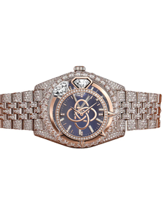 Luxury Moissanite Wristwatch Men Full Stone Setting Stainless Steel Diamond <b>Watch</b> - Product Image 1