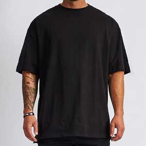 Wholesale Custom Logo <b>Men's</b> Formal Oversized Eco-Friendly Dobby Fabric 180g Cotton T-Shirt with O-Neck Short Sleeve Breathable - Product Image 1