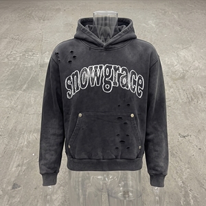 Sudadera con Capucha Extra Grande para Hombre Snowgrace, Felpa Francesa con Estampado Crack, Ropa Urbana de Invierno - Product Image 3