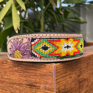 Collier de chien en cuir de vachette de qualité supérieure colliers pour animaux de compagnie perlés en cuir usiné à la main durables pour petits chiens de taille moyenne chiots chats - Product Image 5