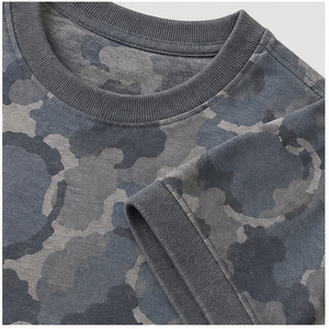 Camiseta de Manga Corta para Hombre con Estampado de Camuflaje Gris Luna y Anillo Roto Personalizado, Cuello Redondo, MTS-CAMO-0046 - Product Image 6