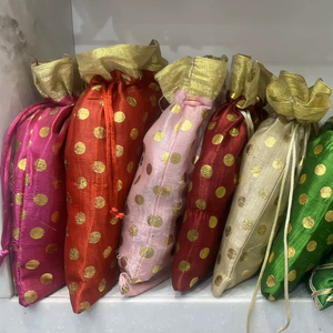 Silk Border Organza Drawstring Pouch Casual Eco-Friendly Christmas Gift Bag - Product Image 3