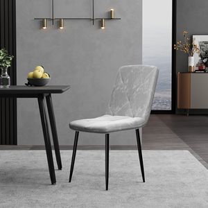 Set Moderno di 4 Sedie da Pranzo per Cucina e Sala da Pranzo con Seduta Imbottita e Gambe in Metallo per Casa - Product Image 4