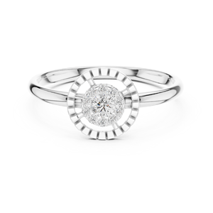A Concentric <b>Circle</b> Cocktail Minimalist Round Cut Diamond Women's 14k Solid Gold <b>Ring</b> For Gift Engagement Anniversary Wedding - Product Image 5