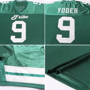 Men's Green Orange <b>Mesh</b> Sublimated Print Team Name Number Breathable V-Neck Short Sleeve Jersey - Product Image 4