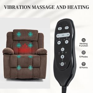 Poltrona Reclinabile Smart in Vera Pelle con Massaggio e Riscaldamento, Girevole, con Poggiapiedi, Telecomando e Tasche Laterali - Product Image 4
