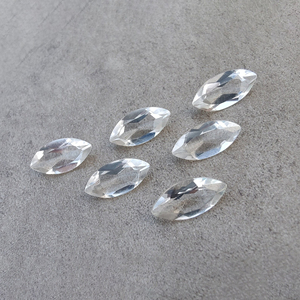 Pierre précieuse en quartz naturel, taille marquise facettée, calibrée, pour la fabrication de bijoux - Product Image 4