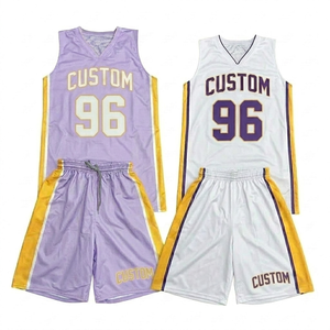 Conjunto de Uniforme de Baloncesto Personalizado a la Moda para Hombre y Jóvenes, Jersey y Pantalones Cortos de Secado Rápido, Transpirables, Sublimados, con Nombre y Número Personalizados - Product Image 1