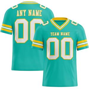 Custom Navy Pink American Football Jersey V-Neck Short Sleeve Sublimated Print Front Team <b>Name</b> Number Breathable Mesh Moisture - Product Image 4