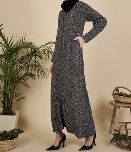 Best Selling Beautiful Dubai Women <b>Abaya</b> Traditional Islamic Muslim Clothing & Accessories Floor Length Long Sleeves Front Open - Product Image 4