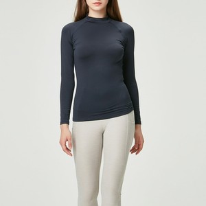 Camiseta de Manga Larga con Cuello Alto para Mujer, Color Azul Marino, Transpirable, de Secado Rápido, para Montar a Caballo, Nueva Llegada 2026 - Product Image 1