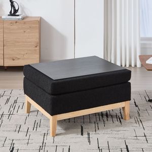 Poggiapiedi/Divanetto da Caffè Reversibile da 86 cm (33.86 pollici) con Coperchio, Base in Legno Imbottita, Gambe in Legno di Gomma per Stoccaggio e Utilizzo come Poggiapiedi - Product Image 6