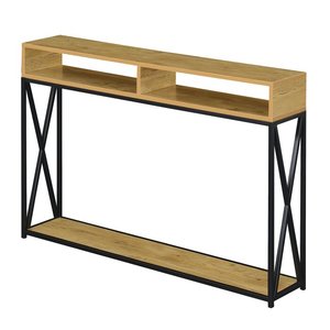Contemporary Iron and Stone Edge <b>Foldable</b> Narrow Console <b>Table</b> Multipurpose Balcony Utility <b>Table</b> for <b>Small</b> Spaces - Product Image 4