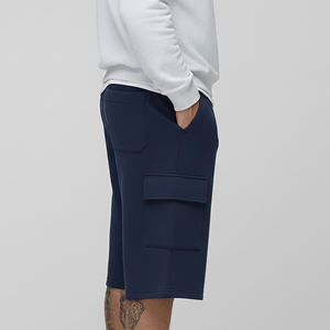 Shorts cargo homme bleu marine, taille mi-haute, élastique, respirant, en tissu Oxford durable, style streetwear décontracté, poches, logo frontal - Product Image 6