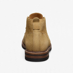 Bottes Chukka pour hommes en cuir véritable marron, à bout rond, à lacets, respirantes, avec semelle extérieure en caoutchouc, style toutes saisons, exportées du Bangladesh - Product Image 4