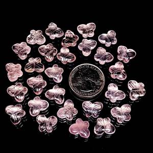 Pierre précieuse sculptée en forme de papillon en quartz rose naturel, 14 mm, pierre de cristal briolette sculptée à la main, prix de gros, fabrication de bijoux en vrac - Product Image 6