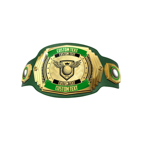 Cinturón de Campeón de Golf Personalizable con Correa Verde, Placa Dorada y Diseño Alado para Premios Personalizados - Product Image 1