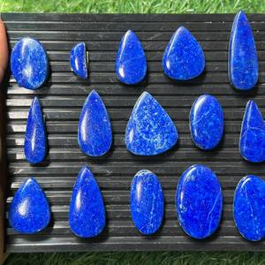 พลอยลาพิส ลาซูลีธรรมชาติทรงคาโบชอง รูปทรงผสมผสาน ขัดเงา สีน้ำเงินเข้ม แบบหลังแบน สำหรับทำเครื่องประดับ ขายส่งจำนวนมาก - Product Image 2