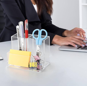 Portalápices acrílico, organizador de escritorio, contenedor de almacenamiento para manualidades, uso en oficina y escuela, venta al por mayor, elegante portalápices - Product Image 3