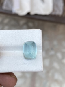 Aigue-marine naturelle 7,10 carats, cabochon long de forme coussin, pierre précieuse bleue et verte de bonne qualité pour la fabrication de bijoux - Product Image 6