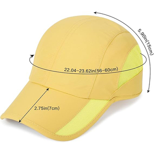 Casquette de sport jaune vif, respirante et à séchage rapide, avec panneaux en mesh, flexible, pour l'extérieur - Product Image 2