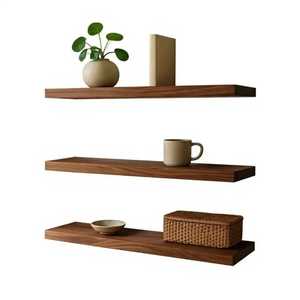 Interlocking Dark Wood Adjustable Modern Wall <b>Shelf</b> <b>Floating</b> <b>Square</b> Box Storage Display Rack Living Room Wall Mounted Holder - Product Image 6