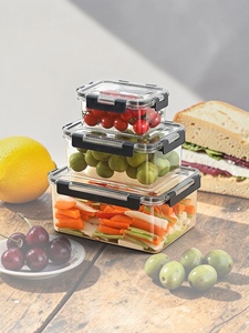 Stackable Rectangular <b>Plastic</b> Food Storage <b>Containers</b> 3 Layer Airtight Lid Microwave Freezer Safe 550ml 1400ml 3000ml - Product Image 1