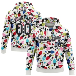 Wholesale OMMIZ INDUSTRY Custom Stitched White Black-White 3D <b>Christmas</b> Sports Pullover Sweatshirt Hoodie - Product Image 1