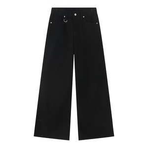 Jeans pour hommes délavés vintage coupe droite, style streetwear, pantalon baggy décontracté, jean ample unisexe surdimensionné - Product Image 4