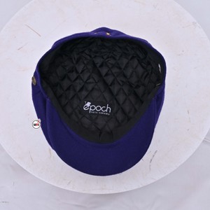 <b>Purple</b> Fisherman Wool Cap With Button Decoration Unisex Fitted Solid Color Casual Style for Adults with Custom Logo Design - Product Image 6