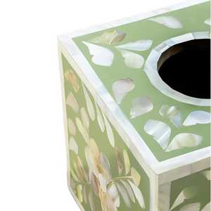 Caja de pañuelos premium de nácar con incrustaciones de concha hecha a mano, soporte decorativo para pañuelos para sala de estar, dormitorio y oficina - Product Image 5