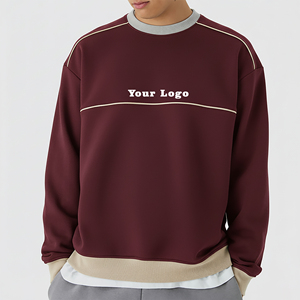 Sweat-shirt d'hiver à col rond et coupe classique de haute qualité, avec bordure contrastante, pour tenue décontractée et extérieure - Product Image 4