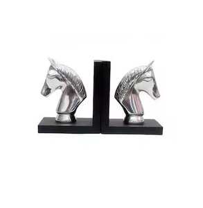 New Arrival Antique Brass Finish Hand <b>Bookends</b> 2Pcs Gold Plated Sculptural Metal Decorative Book Ends For Office - Product Image 6