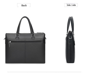IStapromo Gifts Men's <b>leather</b> <b>briefcase</b>, classic business handbag, zipper closure, durable single shoulder crossbody bag - Product Image 4