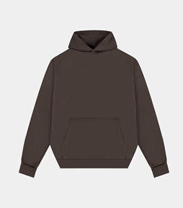เสื้อฮู้ดโอเวอร์ไซส์ผู้ชาย สีพื้น แขนยาว มีกระเป๋า สไตล์ลำลอง ใส่ได้ในฤดูใบไม้ร่วง ผ้าถักเฟรนช์เทอร์รี่ - Product Image 4