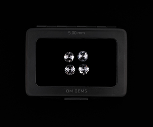 Diamant de laboratoire de 1,00 carat, 5,0 mm, taille ronde rose, blanc transparent, créé en laboratoire, pour boucles d'oreilles (4 pièces) - Product Image 1