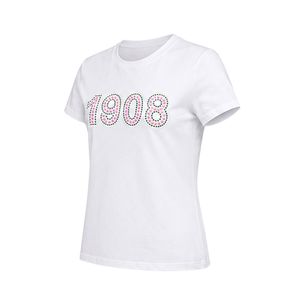 เสื้อเชิ้ตแขนสั้นลายกราฟิกสีขาวมุก 1908 ดีไซน์สำหรับผู้หญิง เสื้อผ้าฝ้ายลำลอง เสื้อผ้าแฟชั่น สวมใส่สบายทุกวัน - Product Image 5