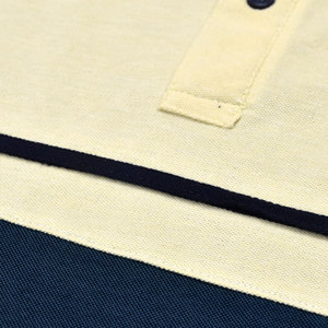 Men's Color Blocked Short Sleeve <b>Polo</b> <b>Shirt</b> Pique Knitted Casual Style Green Yellow Navy <b>Blue</b> - Product Image 4