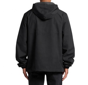 Customized Color Crinkle Nylon Fabric Hooded Summer Windbreaker Jacket Outdoor Pullover Half Zip Packable Hiking Jacket - Product Image 2