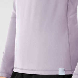 Haut de blouse en tricot à manches longues lavande pour femme, col rond, uniforme d'hôpital - Product Image 4