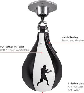 Kit de sac de vitesse pour la boxe et sac de vitesse en cuir premium avec rotation à 360° °   Tête pivotante et gonfleur faciles à installer et à utiliser, améliorant la performance - Product Image 5